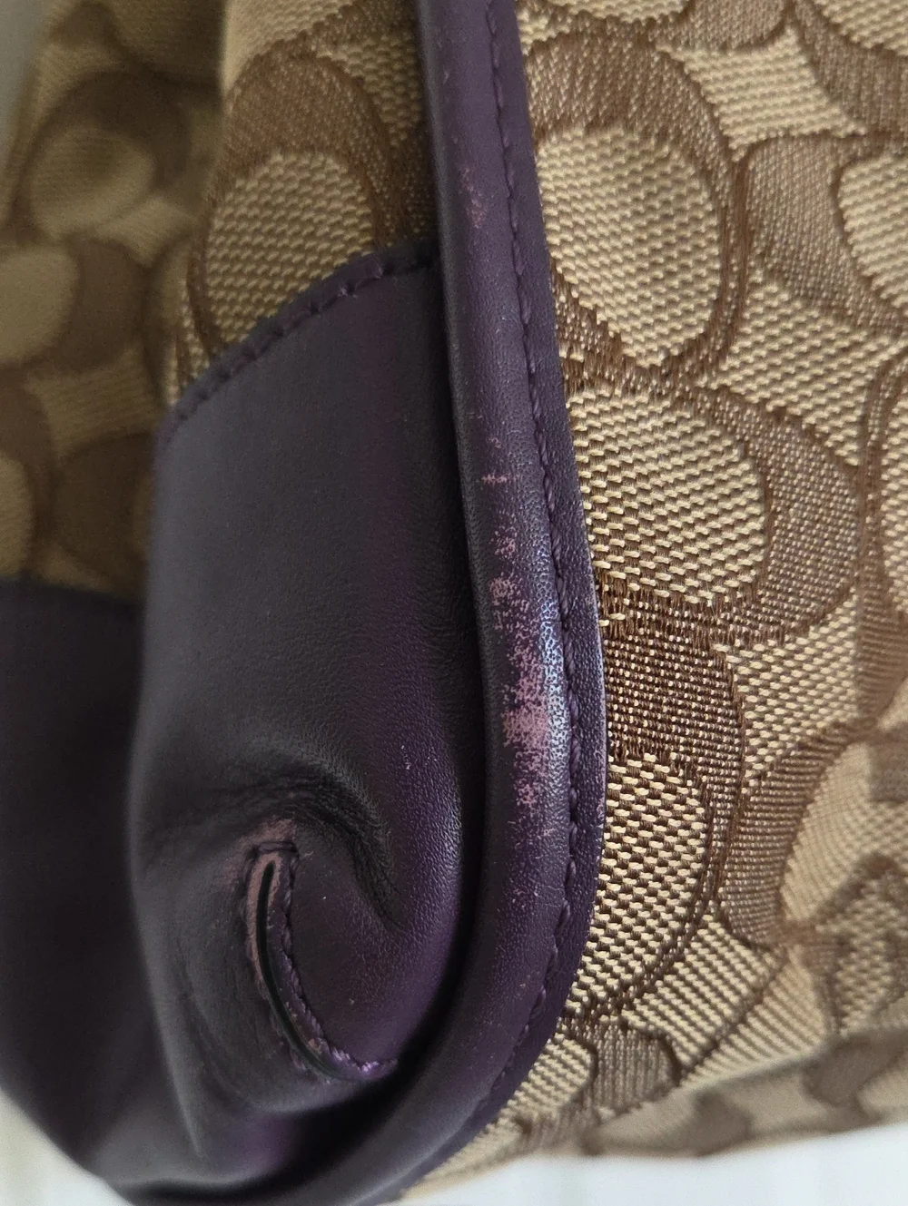 Coach Phoebe RARE Monogram Shoulder Bag Brown And Purple